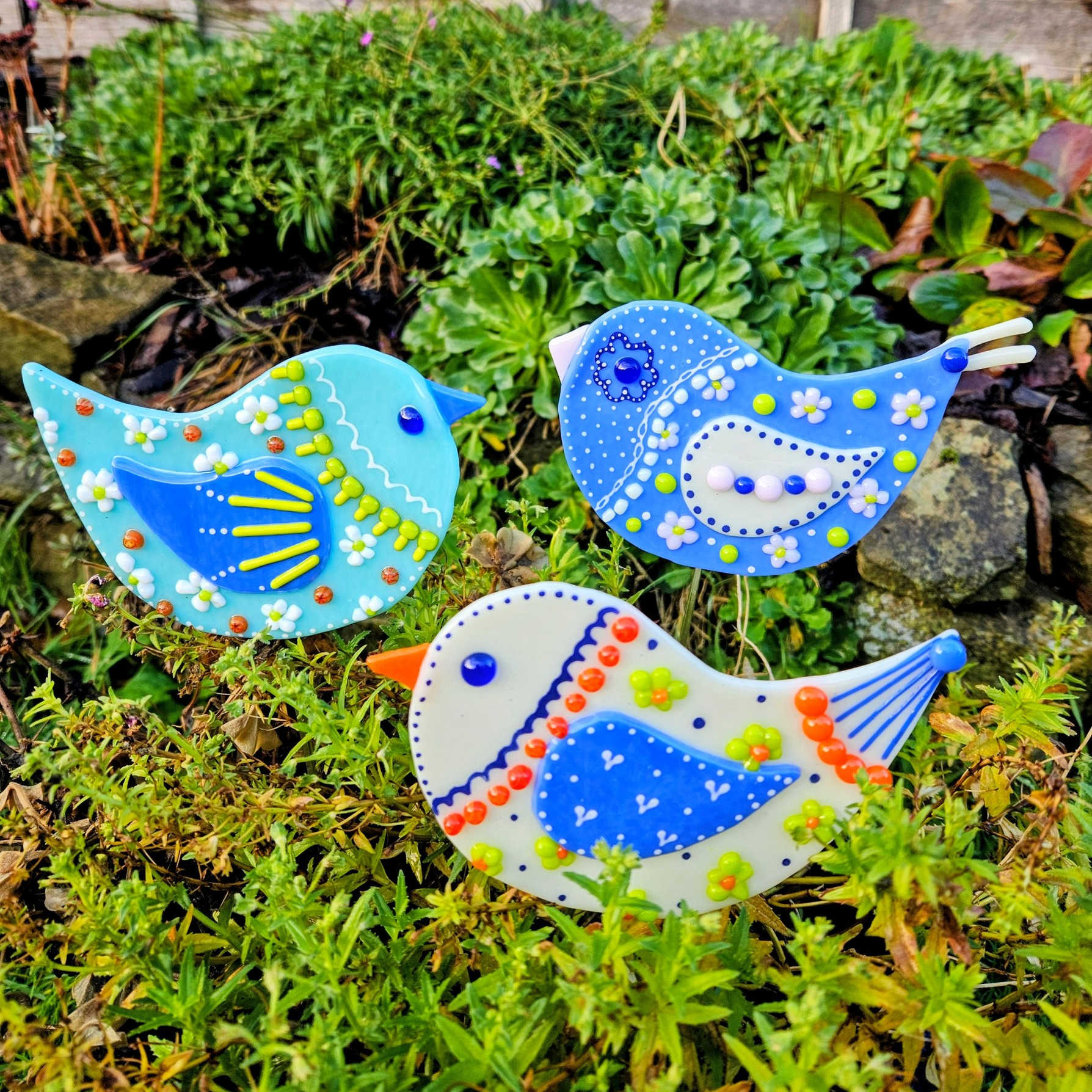 Fused Glass Garden Bird Bodenham